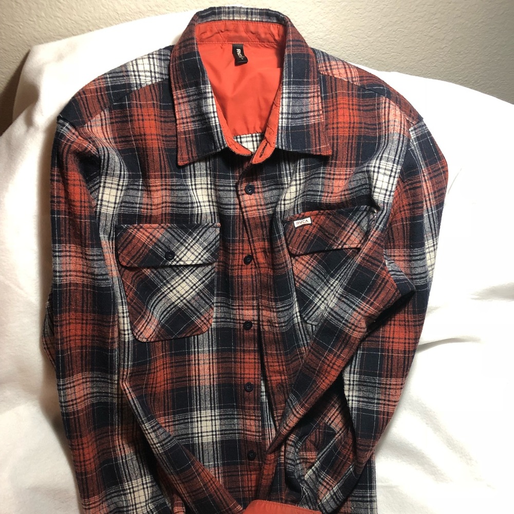 RVCA brand red large plaid flannel shirt
